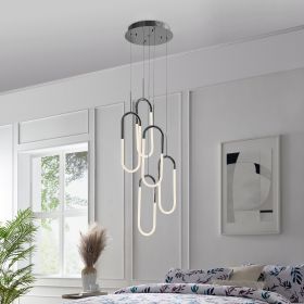 LED Five Clips Chandelier // Chrome