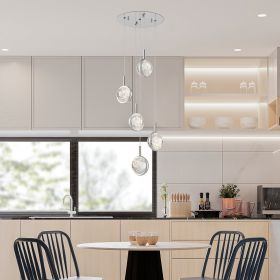 Bubbling Glow Round Chandelier // Chrome