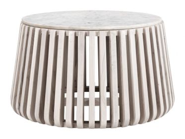 Cyprus Coffee Table White & Natural