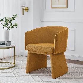 Modern style simple and elegant chair, orange leisure chair, suitable for dining/bedroom/living room/reception desk (assembly required)-Orange