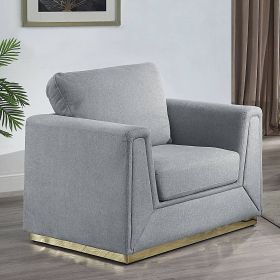 Grey Accent Chair with Cushion