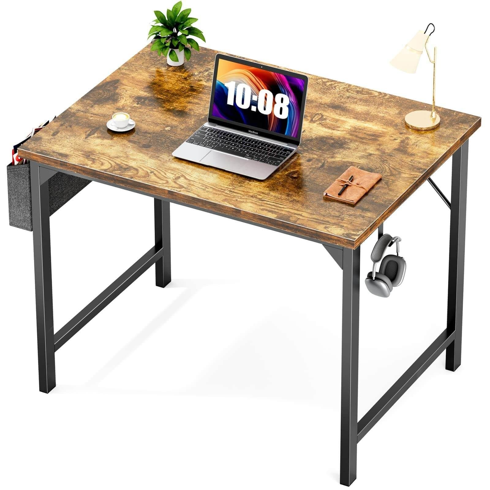 Modern Simple Style Wooden Work Office Desks with Storage,40 Inch,Brown Modern Simple Style Wooden Work Office Desks with Storage,40 Inch,Brown