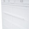 Full Size Murphy Bed Wall Bed with Top Cabinets,White