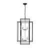 8-Lights Lantern Tiered Pendant Light Fixtures, Industrial Farmhouse Hanging Chandelier for Entryway, Foyer, Living Room, Kitchen Island, Staircase(Bl