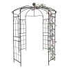 Metal Garden Arch Iron Garden Arbors Gazebo Dia81.3'' x 114.2'' High Birdcage Shape Pergola Pavilion for Wedding CeremonyOutdoor Black