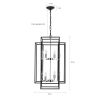 8-Lights Lantern Tiered Pendant Light Fixtures, Industrial Farmhouse Hanging Chandelier for Entryway, Foyer, Living Room, Kitchen Island, Staircase(Bl