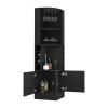 Kava Being Corner Bar Cabinet, Glass Rack, Double Door Cabinet, Eight Built-in Wine Rack-Black