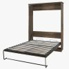 Full Size Half Self-Close and Open Murphy Bed Cabinet Space-Saving Bed Perfect for Guest Room, for Bed Room, Guest Room, Home Office, Brown