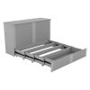 Queen Size Murphy Bed Wall Bed with drawer and a set of Sockets & USB Ports, Pulley Structure Design, Gray