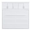 Queen Size Murphy Bed Wall Bed with Top Cabinets,White