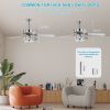 52 Inch Crystal Chandelier Fan Dual Finish Reversible Blades, Fandelier for Living Room, Dining Room, Bedroom, Family Room, Chrome