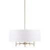 5-Light White Drum Shade Chandelier