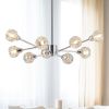 Modern Crystal Chandeliers, 9 Lights Chrome Chandelier for Living Room Bedroom, Dining Room Chandelier Over Table, Kitchen Light Fixtures(Bulbs Not In