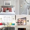 Resin Imitation Marble Texture Wall Light with Black Iron Metal Frame,Set of 2,Elegant Lighting Fixtures for Hallways,Bathrooms,and Bedrooms (Only Ind