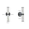 Resin Imitation Marble Texture Wall Light with Black Iron Metal Frame,Set of 2,Elegant Lighting Fixtures for Hallways,Bathrooms,and Bedrooms (Only Ind