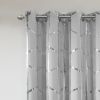 Total Blackout Metallic Print Grommet Top Curtain Panel(Only 1 Pc Panel)