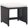11 Piece Patio Dining Set with Cushions Poly Rattan Black