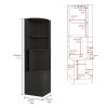 Kava Being Corner Bar Cabinet, Glass Rack, Double Door Cabinet, Eight Built-in Wine Rack-Black