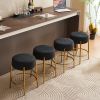 24" Tall, Round Bar Stools, Set of 2 - Contemporary upholstered dining stools for kitchens, coffee shops and bar stores - Includes sturdy hardware sup
