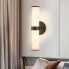 Resin Imitation Marble Texture Wall Light with Black Iron Metal Frame,Set of 2,Elegant Lighting Fixtures for Hallways,Bathrooms,and Bedrooms (Only Ind