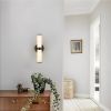 Resin Imitation Marble Texture Wall Light with Black Iron Metal Frame,Set of 2,Elegant Lighting Fixtures for Hallways,Bathrooms,and Bedrooms (Only Ind