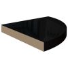 Floating Corner Shelves 4 pcs High Gloss Black 13.8"x13.8"x1.5" MDF