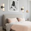 Resin Imitation Marble Texture Wall Light with Black Iron Metal Frame,Set of 2,Elegant Lighting Fixtures for Hallways,Bathrooms,and Bedrooms (Only Ind
