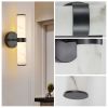 Resin Imitation Marble Texture Wall Light with Black Iron Metal Frame,Set of 2,Elegant Lighting Fixtures for Hallways,Bathrooms,and Bedrooms (Only Ind