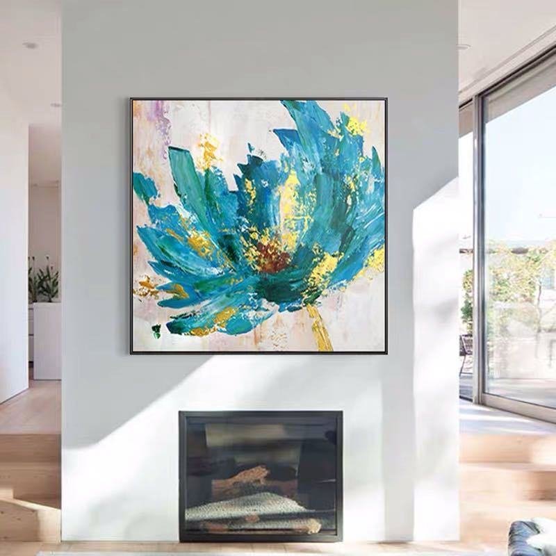 100% Handmade Abstract Oil Painting Top Selling Wall Art Modern Minimalist Blue Color Flowers Picture Canvas Home Decor For Living Room No Frame 100% Handmade Abstract Oil Painting Top Selling Wall Art Modern Minimalist Blue Color Flowers Picture Canvas Home Decor For Living Room No Frame