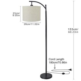 Depuley Nordic Vertical Gold USB Charging Floor Lamp Pole Floor Light Drum Shade Simple Luminaire for Bedroom Living Room Office (Color: 220-240V, Lampshade Color: style 2)
