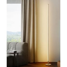 Minimalist Corner Floor Lamp - 2700K-6500K Dimmable LED Night Light - Modern Standing Mood Lamp with Remote Control (Lampshade Color: Gold)