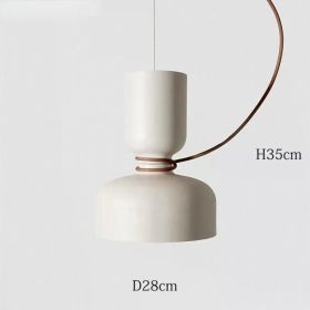 Nordic Pendant Light Creative Minimalist Lighting White Black Post Modern Designer Potlight for Living Room Dining Table Light (Body Color: White-28x35cm, Emitting Color: Warm White)
