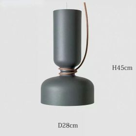 Nordic Pendant Light Creative Minimalist Lighting White Black Post Modern Designer Potlight for Living Room Dining Table Light (Body Color: Gray-28x45cm, Emitting Color: Warm White)