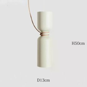 Nordic Pendant Light Creative Minimalist Lighting White Black Post Modern Designer Potlight for Living Room Dining Table Light (Body Color: White-13x50cm, Emitting Color: Cold White)