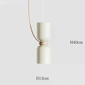 Nordic Pendant Light Creative Minimalist Lighting White Black Post Modern Designer Potlight for Living Room Dining Table Light (Body Color: White-13x40cm, Emitting Color: Warm White)