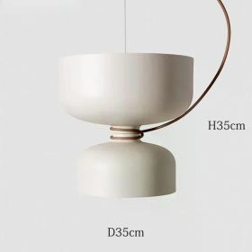 Nordic Pendant Light Creative Minimalist Lighting White Black Post Modern Designer Potlight for Living Room Dining Table Light (Body Color: White-35x35cm, Emitting Color: Cold White)