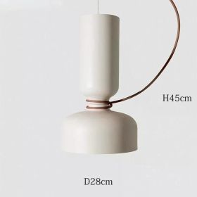 Nordic Pendant Light Creative Minimalist Lighting White Black Post Modern Designer Potlight for Living Room Dining Table Light (Body Color: White-28x45cm, Emitting Color: Warm White)