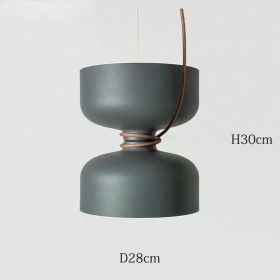 Nordic Pendant Light Creative Minimalist Lighting White Black Post Modern Designer Potlight for Living Room Dining Table Light (Body Color: Gray-28x30cm, Emitting Color: Warm White)