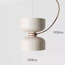 Nordic Pendant Light Creative Minimalist Lighting White Black Post Modern Designer Potlight for Living Room Dining Table Light (Body Color: White-28x30cm, Emitting Color: Cold White)