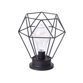 Retro Iron Art Table Lamps For Bedroom Living Room LED Bedside Lamp Bed Lamp Night Light Christmas Decoration Light (Lampshade Color: A)