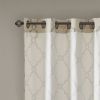 Fretwork Print Grommet Top Window Curtain Panel(Only 1 Pc Panel)