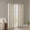 Fretwork Print Grommet Top Window Curtain Panel(Only 1 Pc Panel)