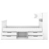 Twin Size Captain Platform Bed Frame with Storage Bookcases and Shelves,Four Drawers