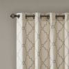 Fretwork Print Grommet Top Window Curtain Panel(Only 1 Pc Panel)