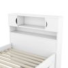 Twin Size Captain Platform Bed Frame with Storage Bookcases and Shelves,Four Drawers