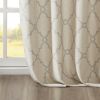 Fretwork Print Grommet Top Window Curtain Panel(Only 1 Pc Panel)