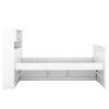 Twin Size Captain Platform Bed Frame with Storage Bookcases and Shelves,Four Drawers